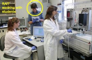 nicholson Research Assistant/Tutor working with students at AECL